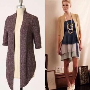 Anthropologie Moth Cardigan Sweater Shimmer Pin Up Boho Cottage Purple Size M